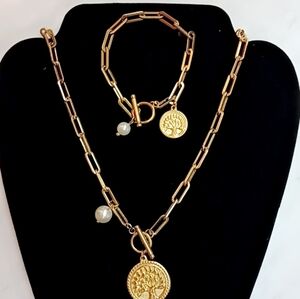 Stainless steel gold set (tree of life)